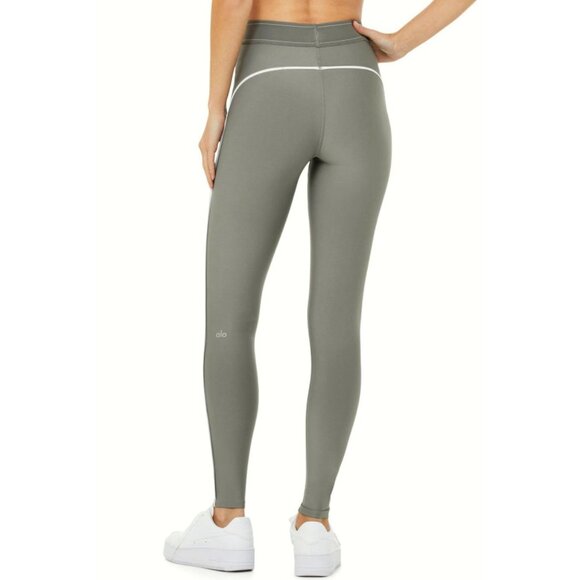 Alo Airlift High-Waist Suit Up Leggings Sterling Steel Grey Hi-Rise Tights Pants - Picture 3 of 12